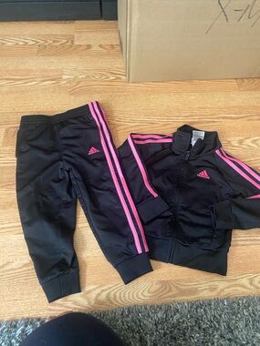 adidas Kids Black & Pink Athletic Track Set